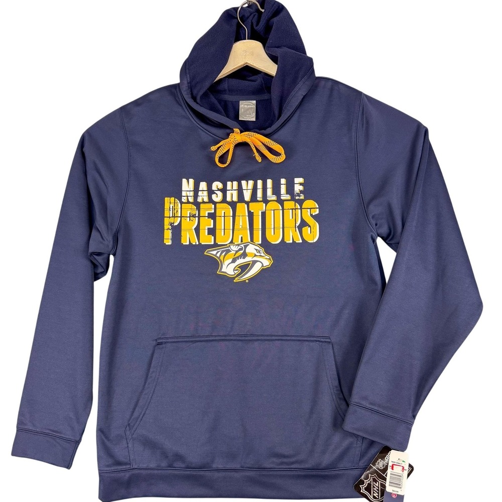 Nashville Predators Hoodie Men Large Blue NHL Hockey Pullover  Levelwear NEW $60